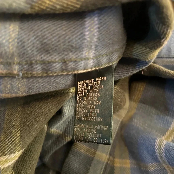 Lauren Ralph Lauren Petite Flannel, Size SP. Blue and Green Plaid. Brown buttons - Picture 7 of 7